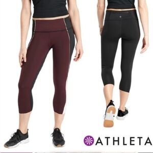 Athleta Velocity Stash Pocket Colorblock Capri